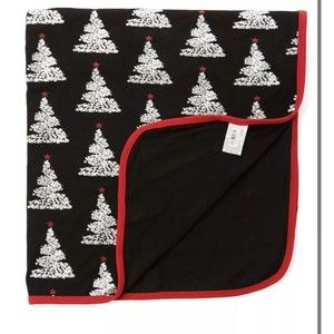 New Kickee Pants Swaddling Baby Blanket Midnight Foil Tree /Christmas Holiday